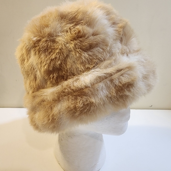 Faux Fur Caramel Winter Bucket  hat - Picture 5 of 7